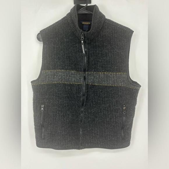Woolrich Charcoal Gray Full-Zip Wool Vest Small - Picture 1 of 5